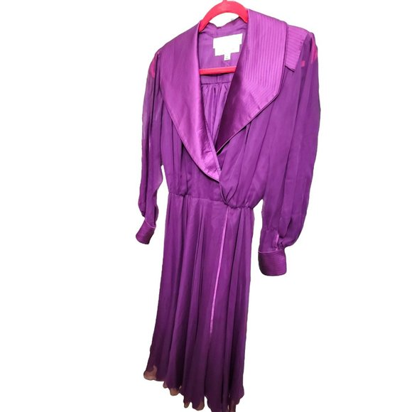 David Josef Neiman-Marcus Dress Vintage Purple Party Cocktail Size 4 JJ1693 - Picture 9 of 13